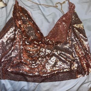Cute pink sparkly crop top